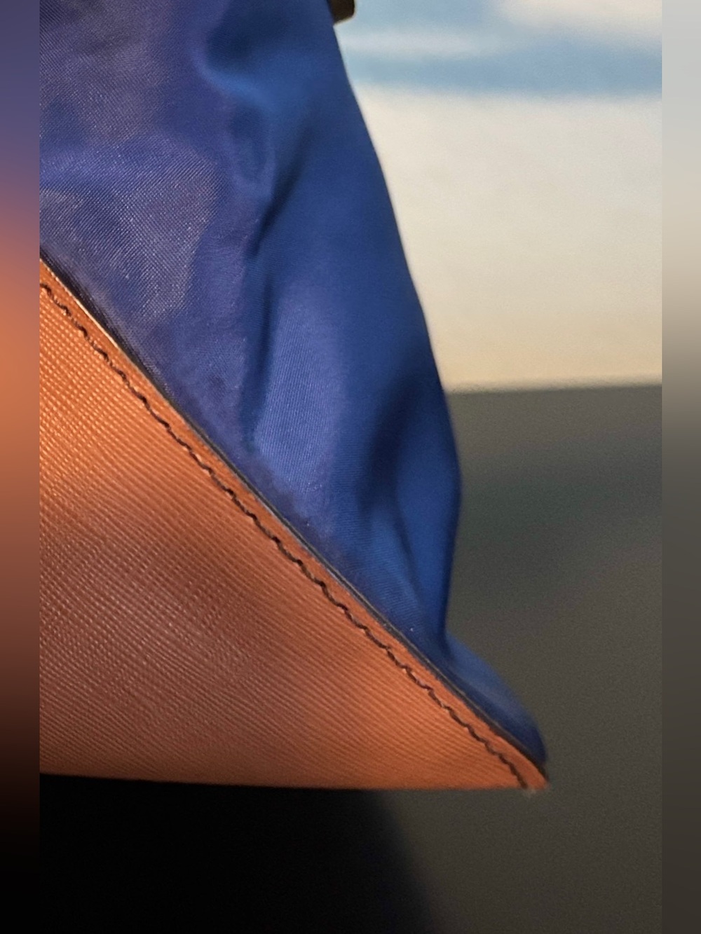 Michael Kors Kempton Blue Nylon Tote with Tan Saffiano Leather, EUC, Retail $85 - Picture 10 of 15